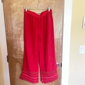 Anthropologie flowy red pants